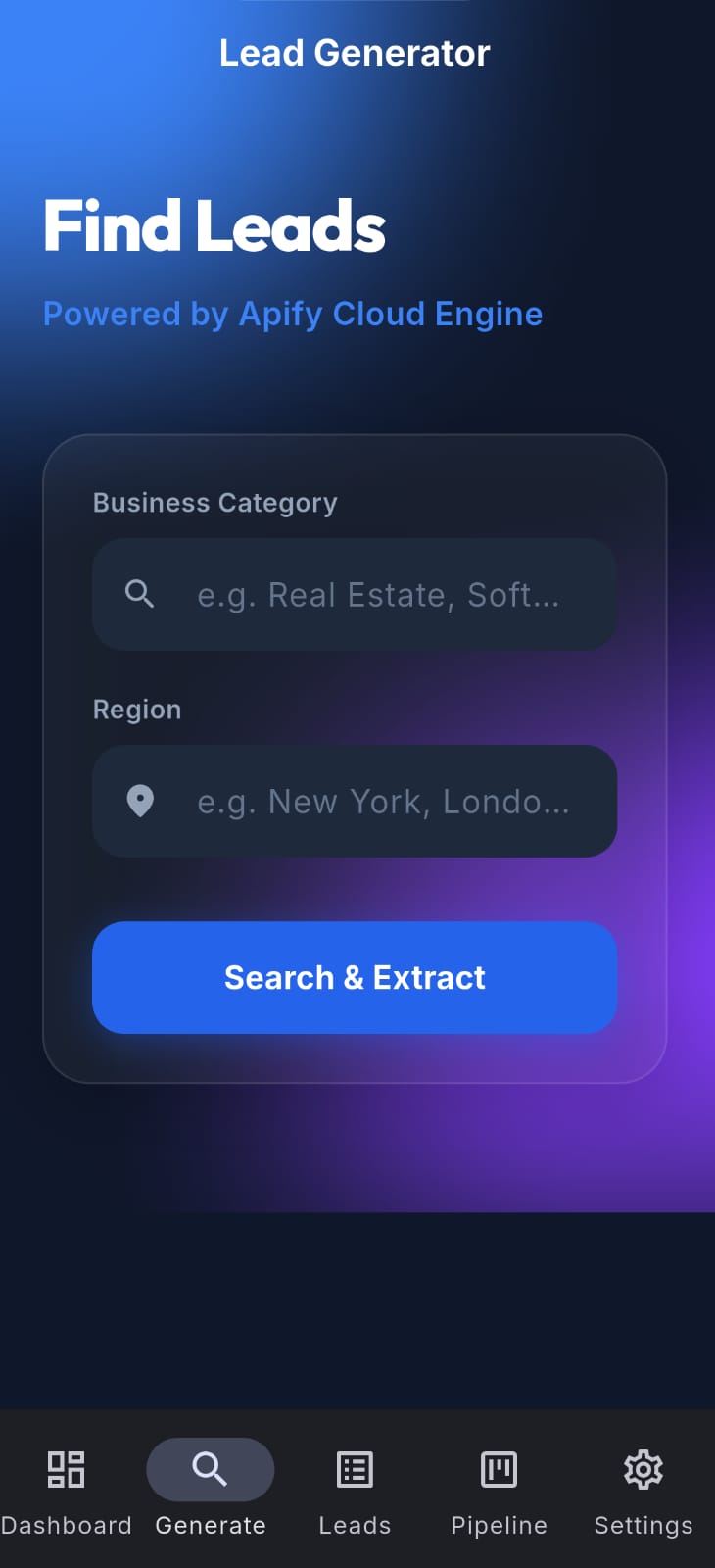 G Leads CRM PRO App Screen 2